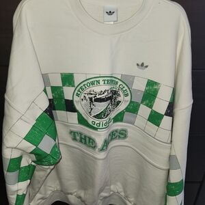 Adidas Green and White Sweater